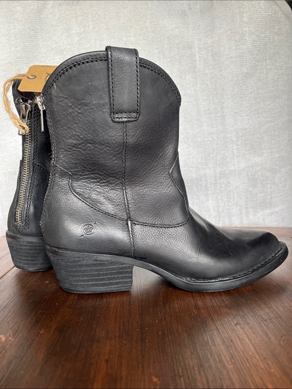 Børn Wynd black Leather Western Ankle Boots - 6.5